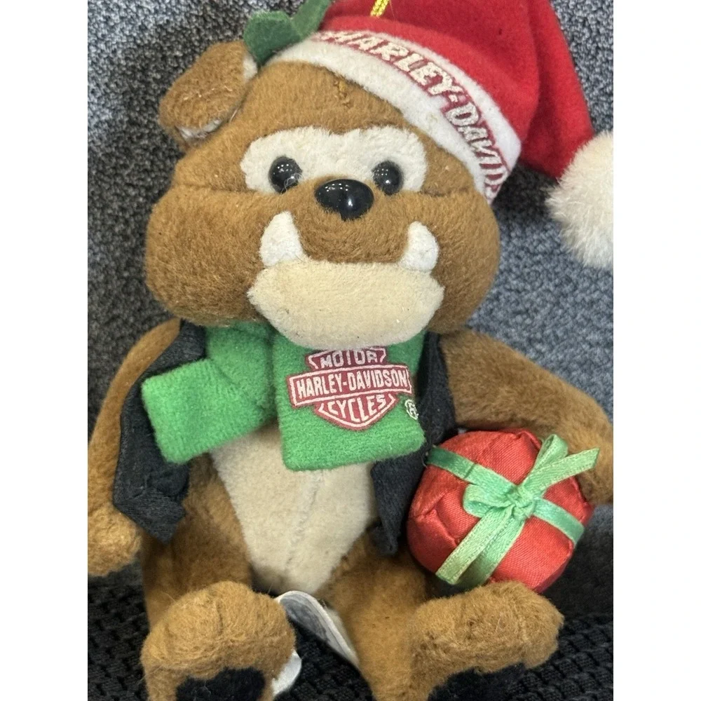 Harley Davidson Motorcycle Plush Bull Dog Christmas Tree‎ Ornament 1999